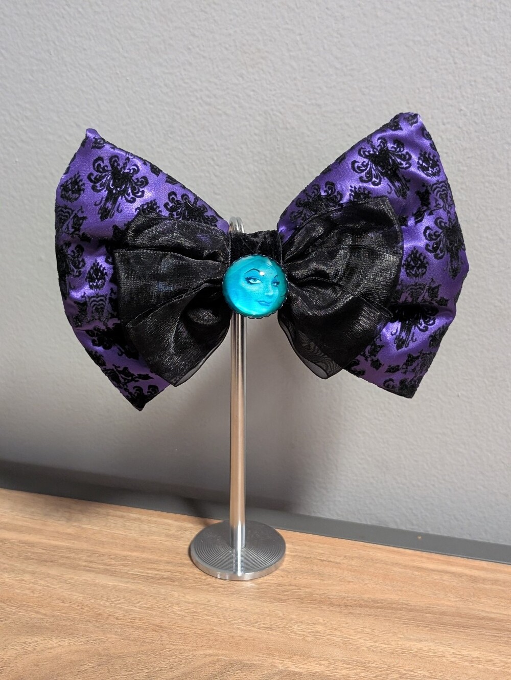 Disney Haunted Mansion Wallpaper Purple Satin Madame Leota Interchangeable Bow